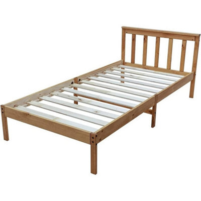 Corona Low End Model C - 3Ft Single Bed Frame With Sturdy Oak & Pine Finish - image 1