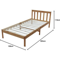 Corona Low End Model C - 3Ft Single Bed Frame With Sturdy Oak & Pine Finish - thumbnail 2