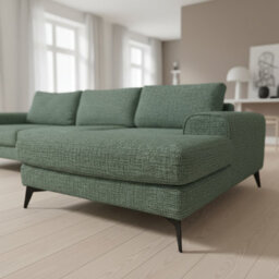 Abakus Direct Venice Chenille Corner Sofa In Rifle Green Right Facing With Deep Seats And Extra-Wide Padded Arms - thumbnail 4