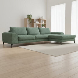 Abakus Direct Venice Chenille Corner Sofa In Rifle Green Right Facing With Deep Seats And Extra-Wide Padded Arms - thumbnail 5