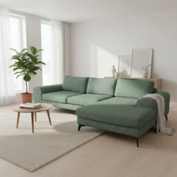 Abakus Direct Venice Chenille Corner Sofa In Rifle Green Right Facing With Deep Seats And Extra-Wide Padded Arms - thumbnail 2
