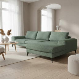 Abakus Direct Venice Chenille Corner Sofa In Rifle Green Right Facing With Deep Seats And Extra-Wide Padded Arms - thumbnail 3
