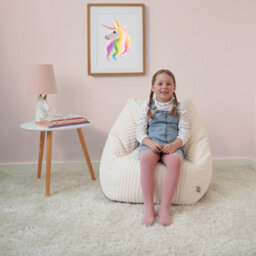 rucomfy Beanbags Rucomfy Indoor Snuggle Bean Bag Chair For Kids - Ivory Jumbo Cord - thumbnail 2
