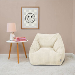 rucomfy Beanbags Rucomfy Indoor Snuggle Bean Bag Chair For Kids - Ivory Jumbo Cord