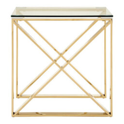 Orsina Stylish Design Champagne Cross Legs End Table, Durable Side Table For Livingroom, Versatile Side Table - thumbnail 3