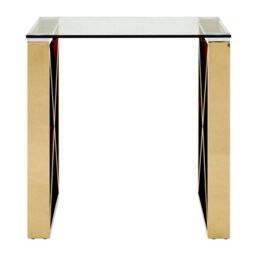 Orsina Stylish Design Champagne Cross Legs End Table, Durable Side Table For Livingroom, Versatile Side Table - thumbnail 2