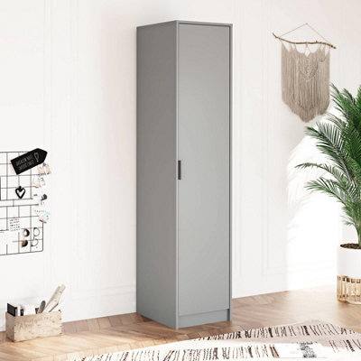Home Source Phoenix 1 Door Wardrobe Storage Grey Bedroom Furniture - image 1