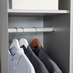 Home Source Phoenix 1 Door Wardrobe Storage Grey Bedroom Furniture - thumbnail 6