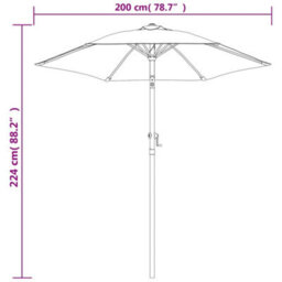 Berkfield Parasol Burgundy 200X211 Cm Aluminium - thumbnail 7