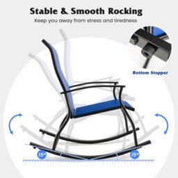 Costway 2 Pieces Outdoor Rocking Chairs Patio Cozy Rockers W/breathable Backrest - thumbnail 6