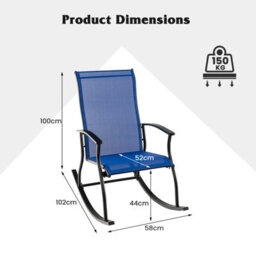 Costway 2 Pieces Outdoor Rocking Chairs Patio Cozy Rockers W/breathable Backrest - thumbnail 2