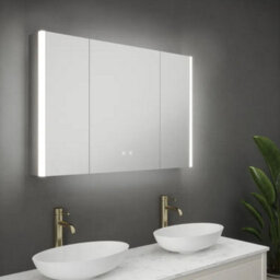 Bubly Bathrooms Balmoral Triple Door Led Bathroom Mirror Cabinet With Bluetooth & Shaver Socket, 1050X700X130mm - thumbnail 5