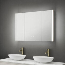 Bubly Bathrooms Balmoral Triple Door Led Bathroom Mirror Cabinet With Bluetooth & Shaver Socket, 1050X700X130mm - thumbnail 4