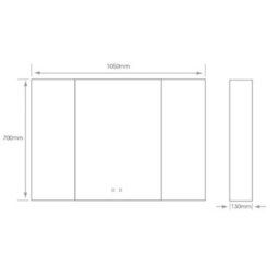 Bubly Bathrooms Balmoral Triple Door Led Bathroom Mirror Cabinet With Bluetooth & Shaver Socket, 1050X700X130mm - thumbnail 6