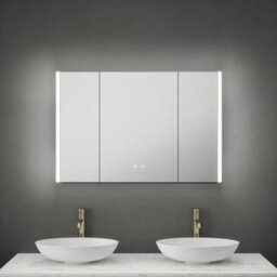 Bubly Bathrooms Balmoral Triple Door Led Bathroom Mirror Cabinet With Bluetooth & Shaver Socket, 1050X700X130mm - thumbnail 3
