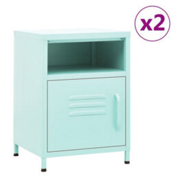 Berkfield Nightstands 2 Pcs Mint 35X35X51 Cm Steel - thumbnail 1