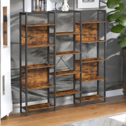 Rafaelo Mobilia Large Industrial Freestanding Bookcase With 14 Shelves - thumbnail 2