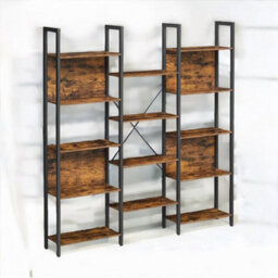 Rafaelo Mobilia Large Industrial Freestanding Bookcase With 14 Shelves - thumbnail 3
