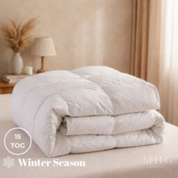 MHG Living Duck Feather & Down Duvet 15 Tog - T220 Down-Proof Cotton Cover, Hypoallergenic - King - thumbnail 6