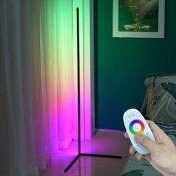 Vrygle Black Led Corner Floor Lamp Rgb Atmosphere Bedside Night Light Game Living Room - thumbnail 9