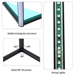 Vrygle Black Led Corner Floor Lamp Rgb Atmosphere Bedside Night Light Game Living Room - thumbnail 3