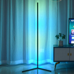 Vrygle Black Led Corner Floor Lamp Rgb Atmosphere Bedside Night Light Game Living Room - thumbnail 7