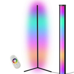 Vrygle Black Led Corner Floor Lamp Rgb Atmosphere Bedside Night Light Game Living Room - thumbnail 4