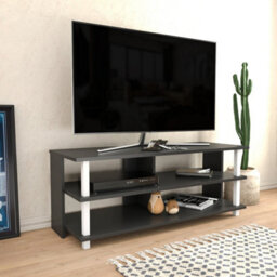 Decorotika Pueblo Tv Stand Tv Unit For Tv's Up To 55 Inches White And Anthracite - thumbnail 2