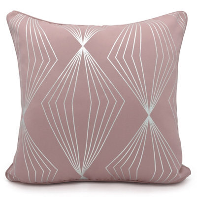 Velosso Foil Print Soft Fabric Cushion, Zip Closure, Machine Washable - Stylish Home Decor Accent, Durable Cushion - Pink