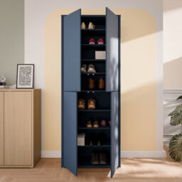 Furniture To Go Alice Springs Tall Shoe Cabinet With 4 Doors Push-To-Open In Night Blue - thumbnail 7