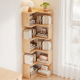 Living And Home 6-Tier Wooden L-Shaped Corner Bookshelf - thumbnail 1