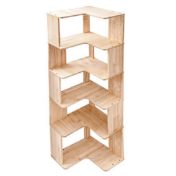 Living And Home 6-Tier Wooden L-Shaped Corner Bookshelf - thumbnail 2
