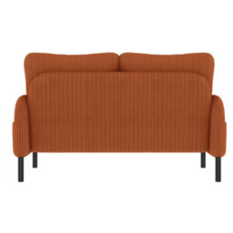 HomeTouch Modern Fabric Upholstered 2-Seater Double Sofa With Side Pockets & Armrests Orange Loveseat - thumbnail 9