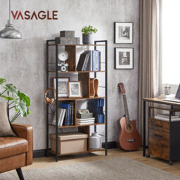 LEDREM Storage Unit, Bookcase, 5 Tiers, Open Compartments, Office Living Room, Bedroom, Industrial Style - thumbnail 8
