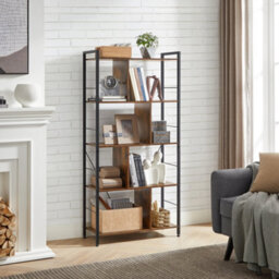LEDREM Storage Unit, Bookcase, 5 Tiers, Open Compartments, Office Living Room, Bedroom, Industrial Style - thumbnail 7