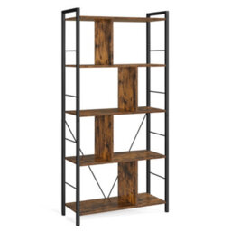 LEDREM Storage Unit, Bookcase, 5 Tiers, Open Compartments, Office Living Room, Bedroom, Industrial Style - thumbnail 6