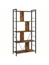 LEDREM Storage Unit, Bookcase, 5 Tiers, Open Compartments, Office Living Room, Bedroom, Industrial Style - thumbnail 5