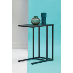 Orsina Modern Design Black Metal Side Table, Sleek Bedside Table For Bedroom, Functional Livingroom Sidetable - thumbnail 2