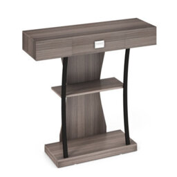 Costway T-Shaped Industrial Console Table Narrow Sofa Side Table Entryway Display Shelves - thumbnail 2