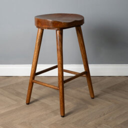 Elm Home And Products Elm Home And Garden Solid Wooden Breakfast Kitchen Bar Stool Dark Oak Finish Fully Assembled No Veneer 70Cm High, 40Cm Wide, 34Cm