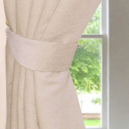 Homescapes Cream Chenille Curtain Tie Back Pair - thumbnail 1