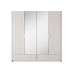 Arte Elegant Beige Hinged Door Wardrobe H2080mm W2130mm D550mm - Luxurious Design With Mirrored Panels - thumbnail 3