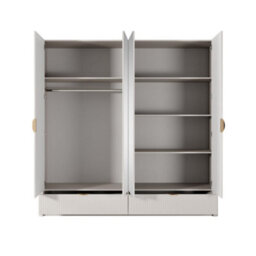 Arte Elegant Beige Hinged Door Wardrobe H2080mm W2130mm D550mm - Luxurious Design With Mirrored Panels - thumbnail 4