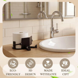CLEFFNS Black Novelty Toilet Paper Holder, 3D Printed Reading Book Bathroom Tissue Stand, Free Standing Decorative Toilet Paper Storage - thumbnail 4