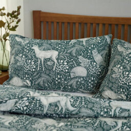 Deyongs Woodland Folk Printed Cotton Blend Green Duvet Cover Set - King - thumbnail 2