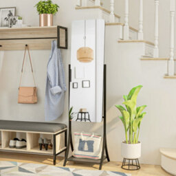 Homcom Freestanding Full Length Mirror Adjustable Full Body Mirror W/ Shelf - thumbnail 8