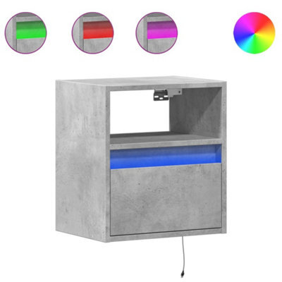 Berkfield Durable Tv Wall Cabinet With Led Lights Concrete Grey 41X31X45 Cm - image 1