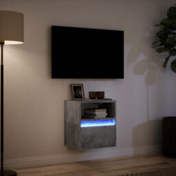 Berkfield Durable Tv Wall Cabinet With Led Lights Concrete Grey 41X31X45 Cm - thumbnail 5