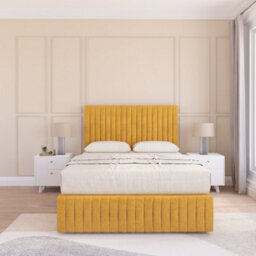 Sloomy Madison Mustard Plush 3Ft Memory Foam Bed Set With 2 Drawers, Mattress & Headboard- Single - thumbnail 3