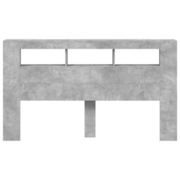 Berkfield Led Headboard Concrete Grey 180X18.5X103.5 Cm Engineered Wood - thumbnail 6